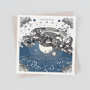 'Over The Moon' Greetings Card